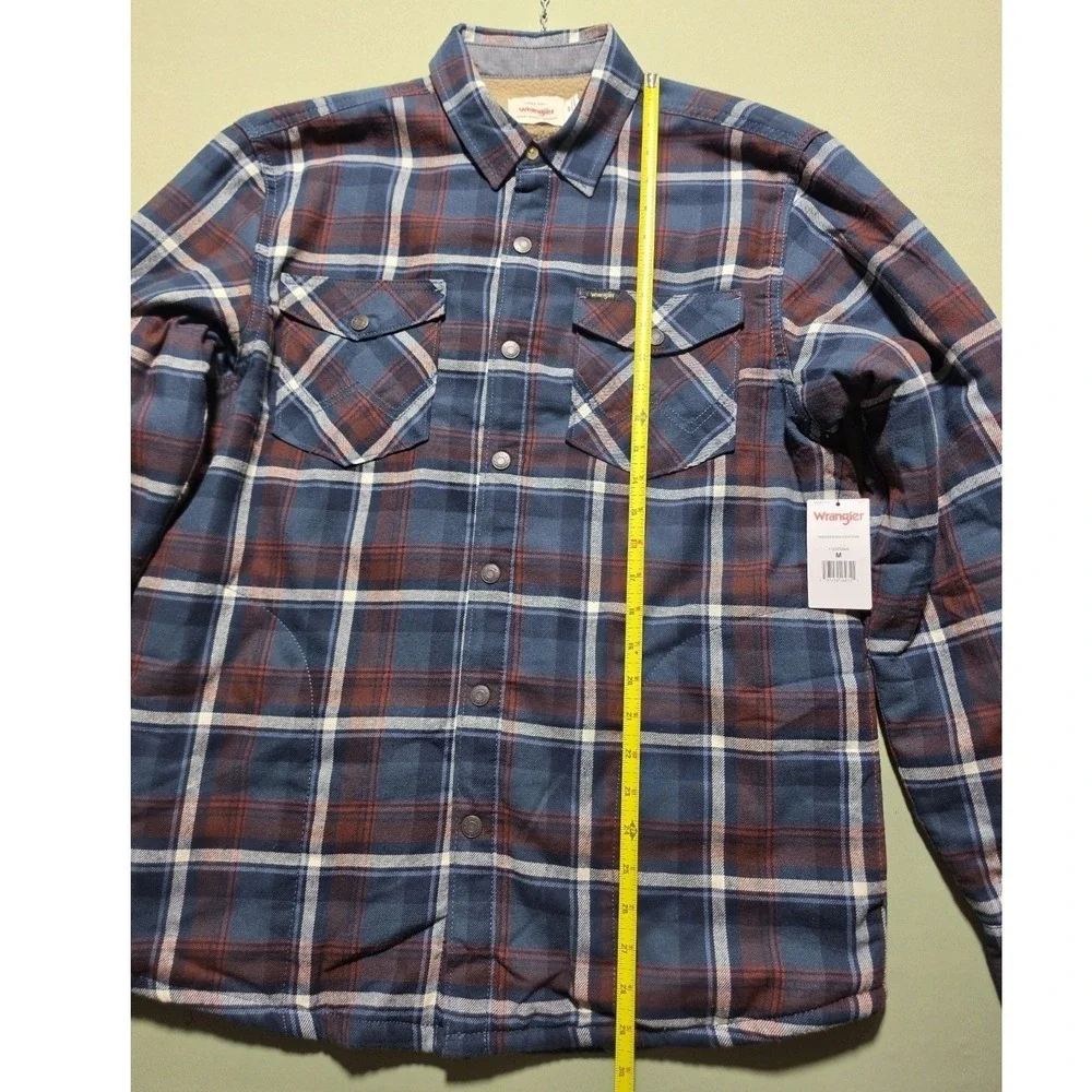 Wrangler Men's Sherpa Lined Relaxed Fit Heavyweight Shirt Jacket, Medium, NWT